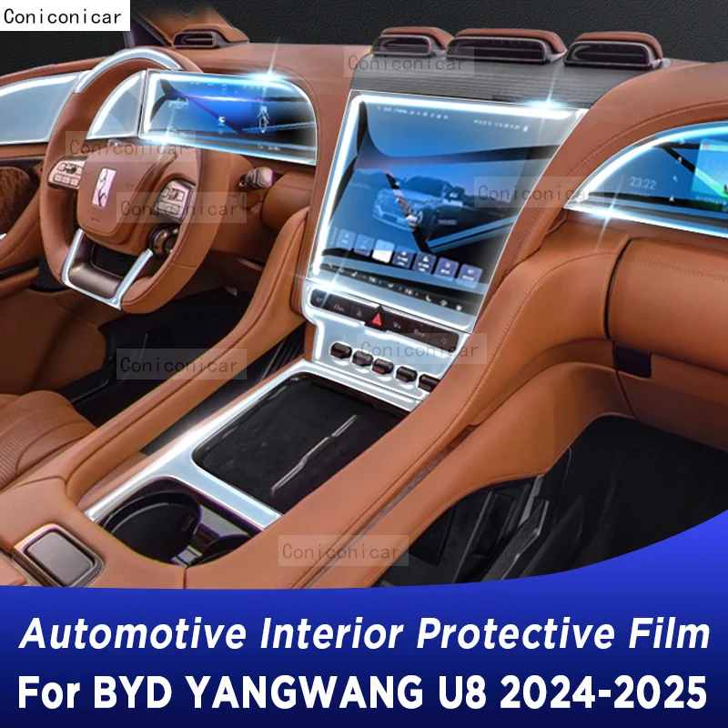 

Для BYD YANGWANG U8 2024 2025 панель приборной панели навигация автомобильный интерьер защитная пленка ТПУ наклейка против царапин