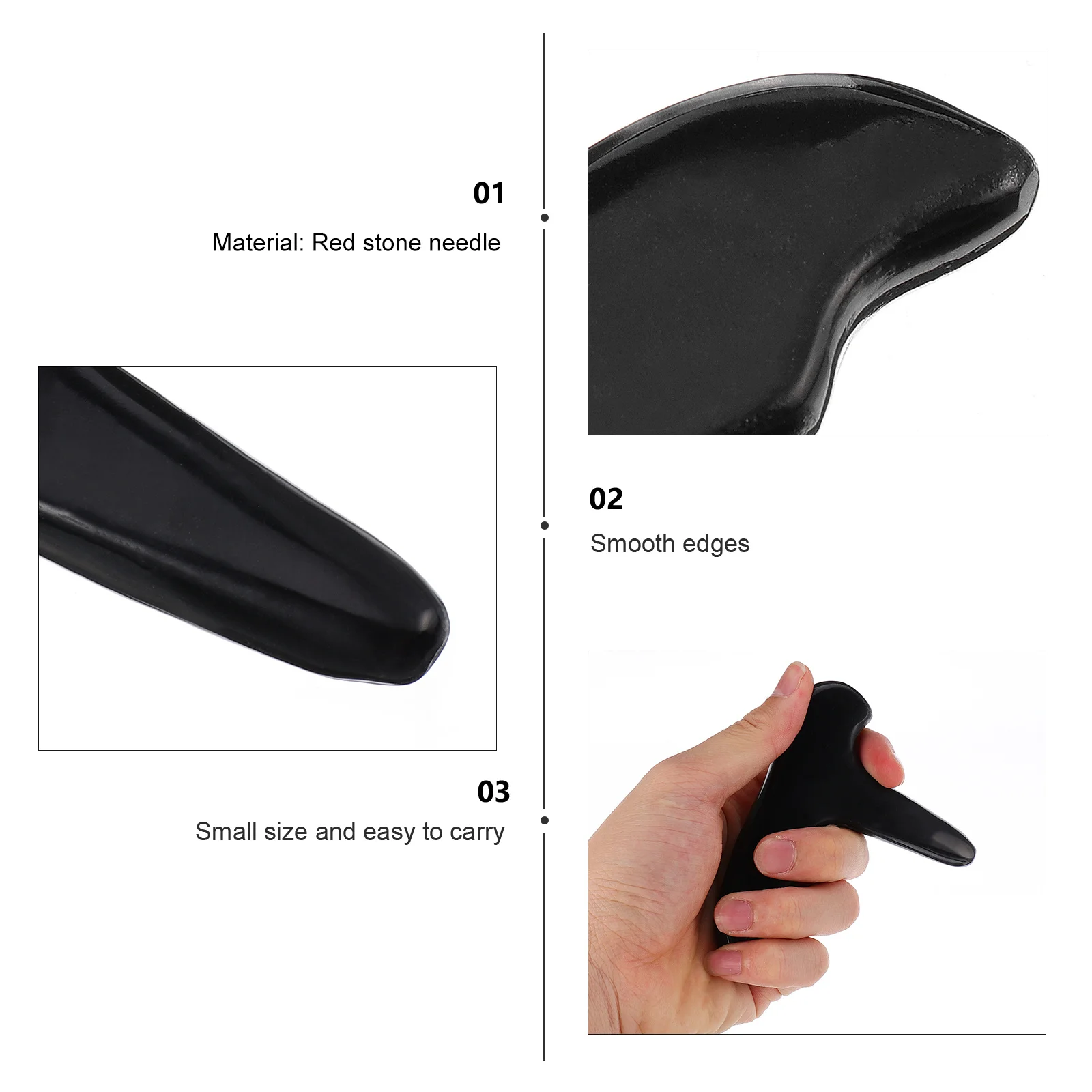 

Stone Needle Black Scrapping Plate Natural Massaging Board Body Spa Massage Tool Foot Face Body Scraper Improve Circulation