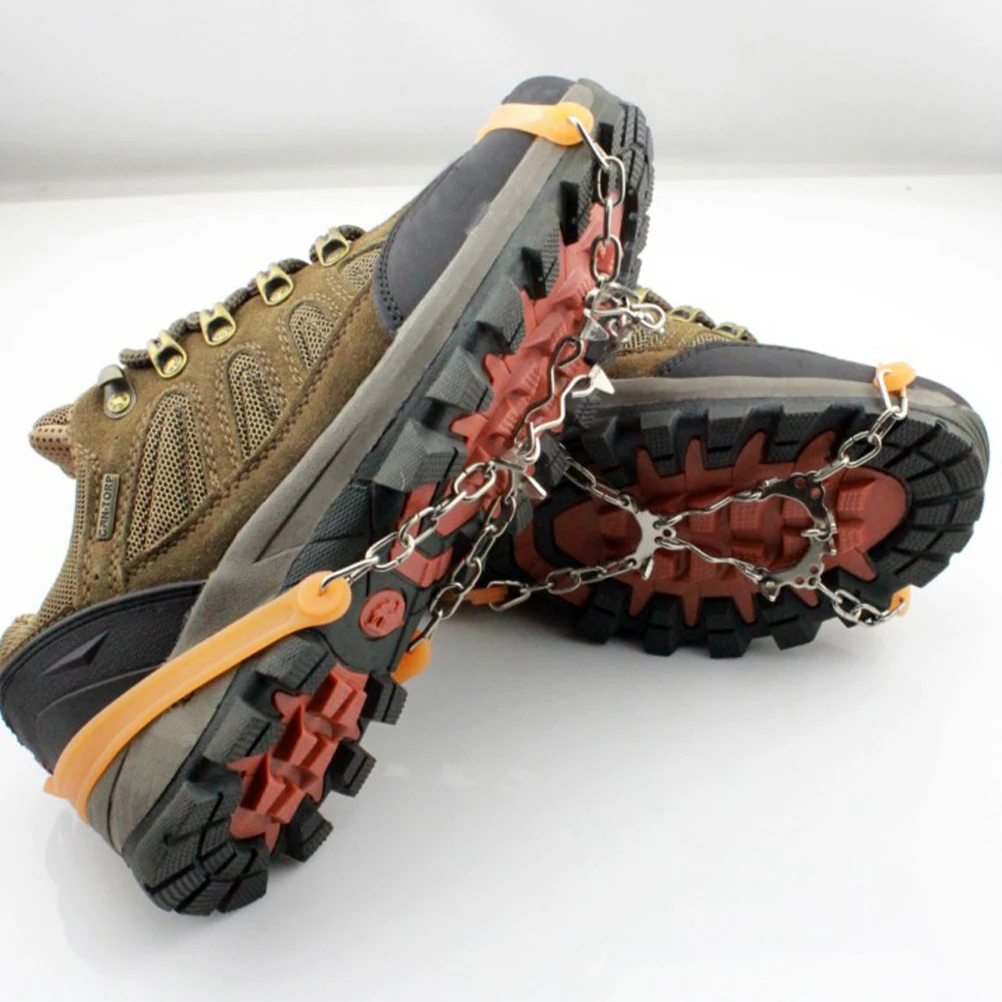 

2pcs Ice Crampons Anti Skid Traction Cleats for Shoes Boots Hiking Spikes Snow Chains Durable Portable Shoe Covers Slope Icy