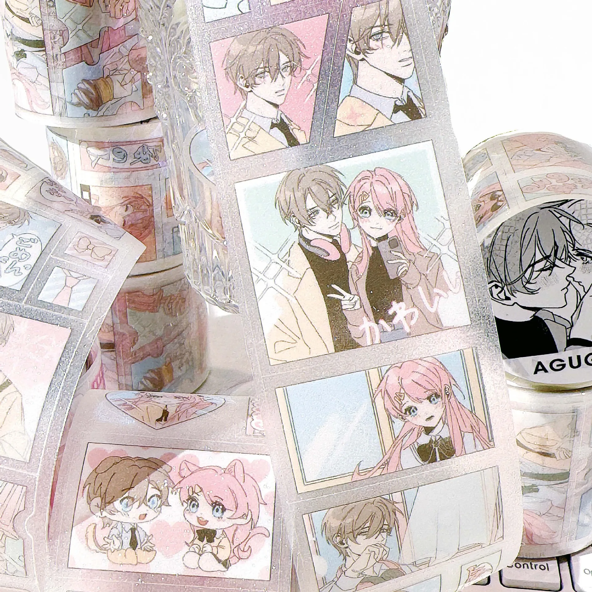 لفة ملصق لطيف للفتيات المانجا للحيوانات الأليفة ملصق مزخرف #1