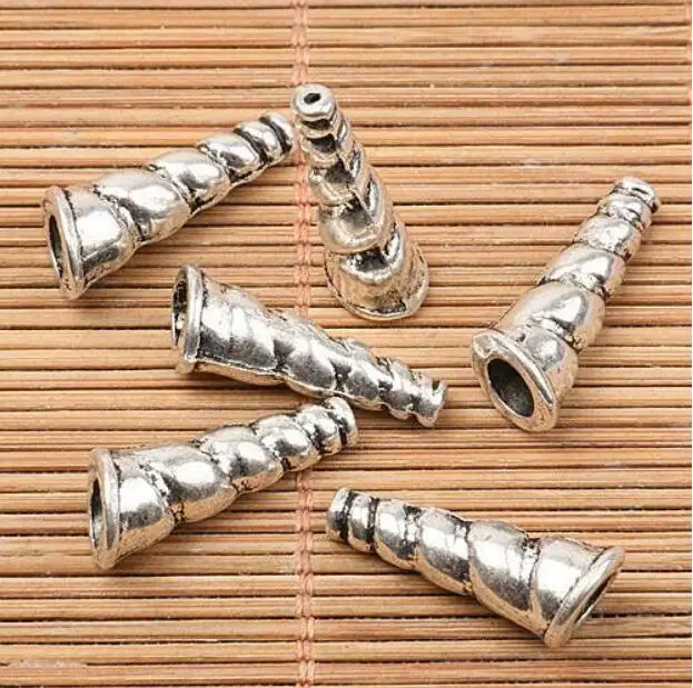 10pcs 22*9mm hole 1.3mm tibetan silver color shell design bead EF2566