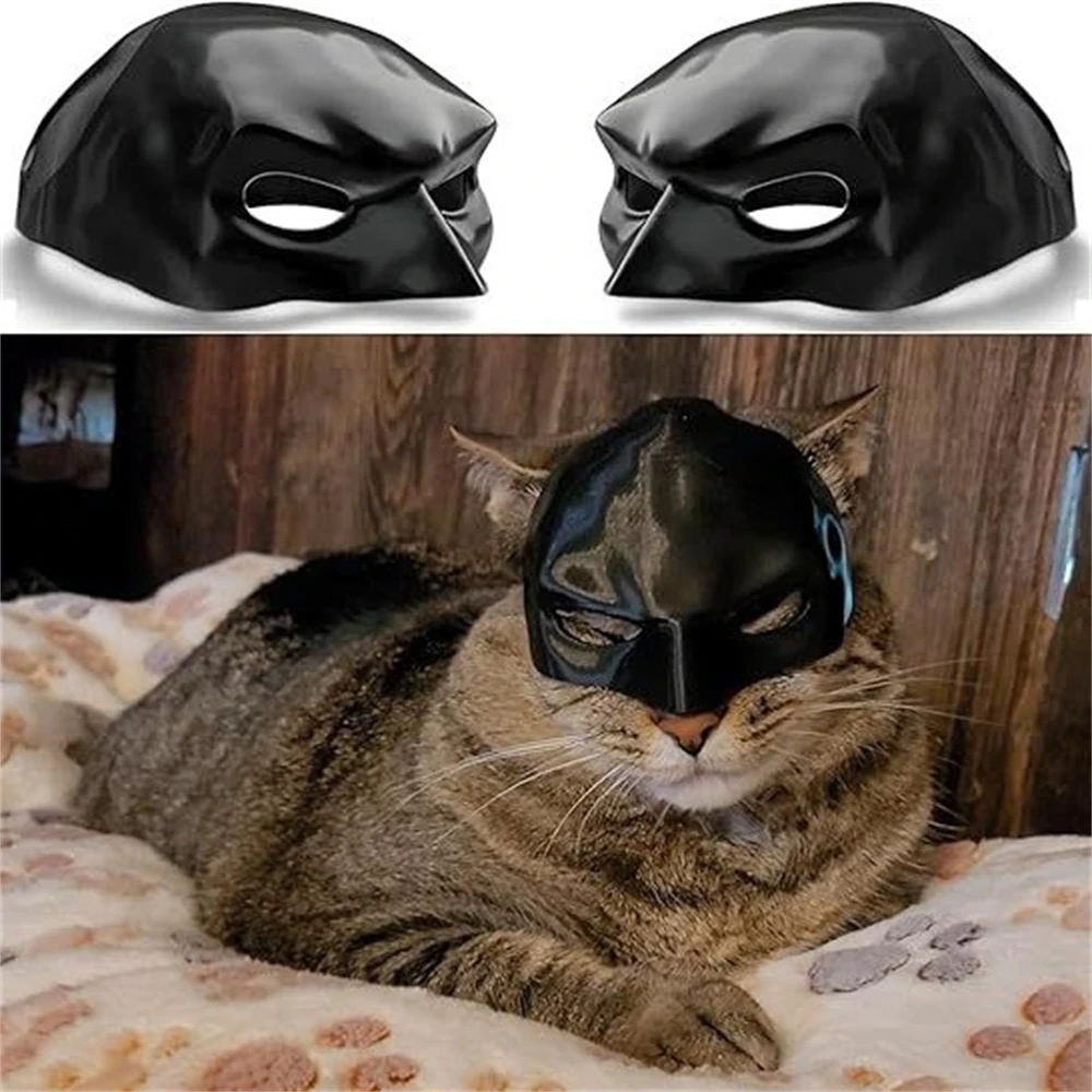 Black Bat Cat Mask Halloween Pet Cosplay Hat Party Atmosphere Supplies Cute Bat Mask Cool Superhero Pet Toys For Cats And Dogs