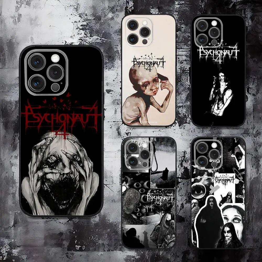 

P-Psychonaut 4 Music Phone Case For iPhone 16,15,14,13,12,11,Pro,Max,Plus,X,XS,SE,E,Mini,Soft Silicone Black Case