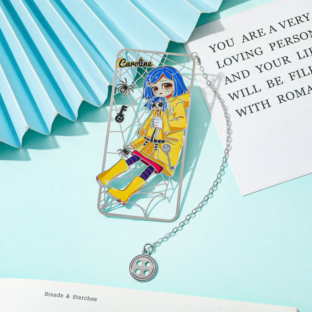 

Creative Ghost Mom Caroline Bookmark Raincoat Key Shape Metal Bookmark Fan Gift