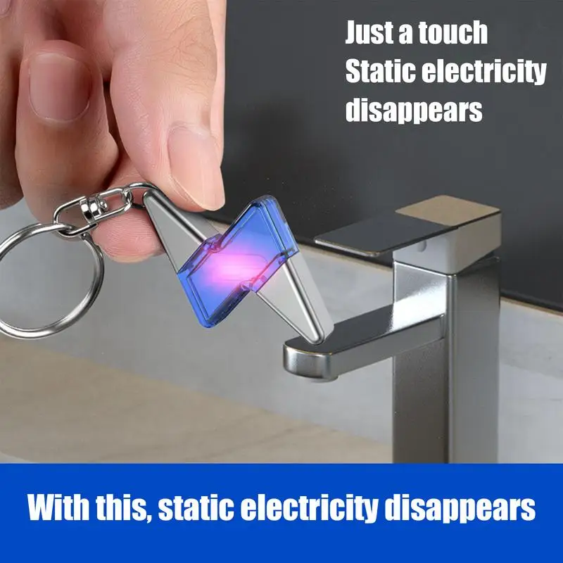 Anti-static Keychain Extreme Discharge Electricity Cool Static Eliminator Key Chain Ring Easy to Use Destaticizing Tool Gift