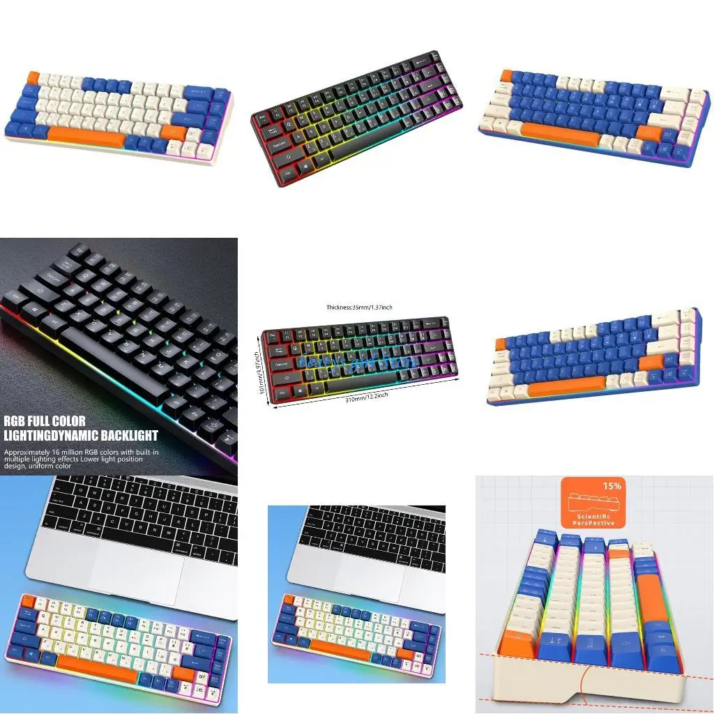 

C7AB 60% Механическая игровая клавиатура с полной клавиатурой переворачивания клавиш для игр с высокой интенсивностью тихой