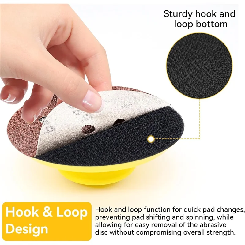 B84B-Pack de 2 blocos de lixamento-para restauração de móveis, bloco de lixamento manual de 6" com design em forma de mouse e redondo