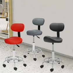 Lift Rotating Bar Stool Seat With Backrest , PU Leather Adjustable Lifting Saddle Stool Chair Seat Red/ Black/ Grey