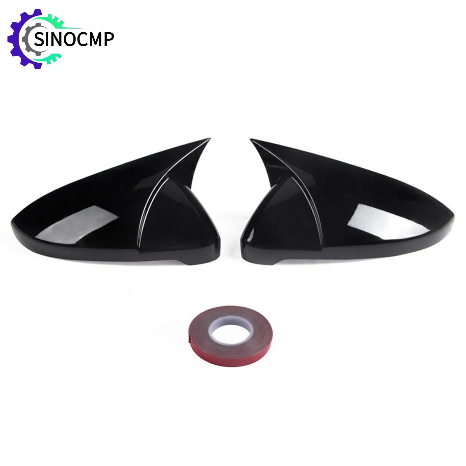

SINOCMP 2PCS Gloss Black Car Rearview Side Mirror Cover For VW GOLF 7 MK7 MK7.5 R GTI 2014-2019 Auto Parts Rear View Mirror Cap