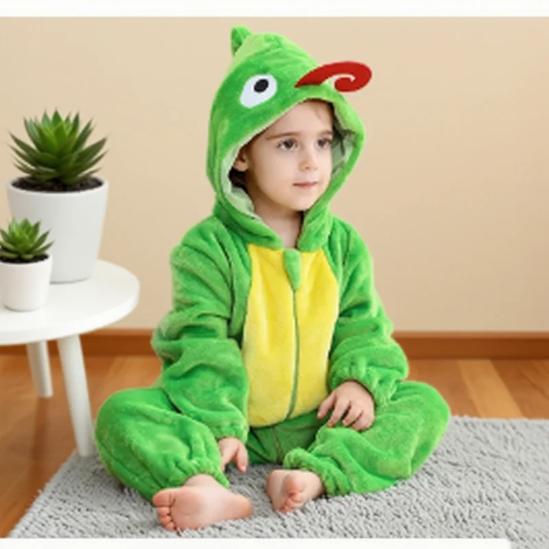 هالوين زي الحرباء الطفل ارتداءها الشتاء مقنعين أفخم رشاقته سستة نيسيي لعوب الكرتون الحيوان السروال القصير فستان مناسبات