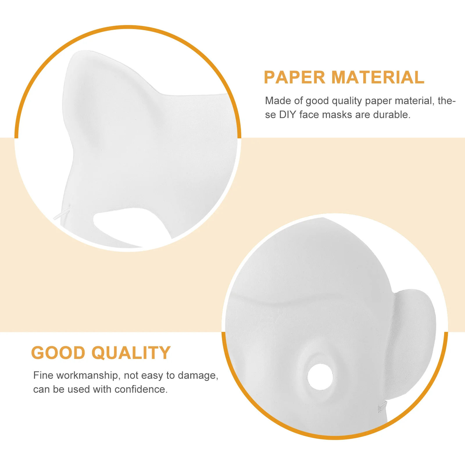 

6Pcs DIY Blank Paper Masks Paintable Face Masks for Kids Party Dress Up Cosplay Masquerade Supplies DIY Paper Mask