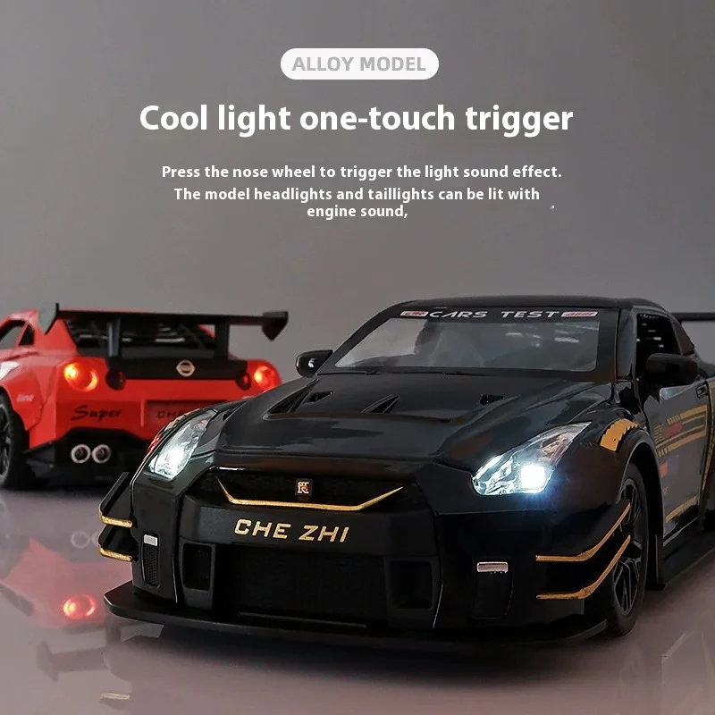 Nissan GTR R35-おもちゃの車,金属製の車のモデル,収集可能なシミュレーション,子供のおもちゃ,a294,1:24