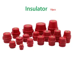 10pcs Red resin SM high and low voltage zero line row post insulator M6 / M8 high strength insulator for distribution box