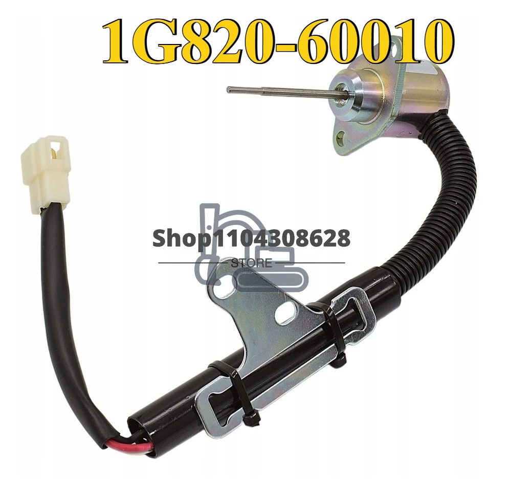 

12V 1G820-60010 1503ES-12S5UC9SCC28 Fuel Stop Solenoid For Excavator Kubota Engine D722 D155