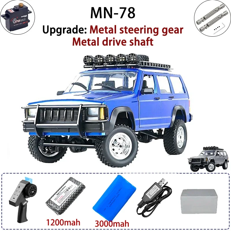 MN78 1:12 Full Scale MN Model RTR Version RC Car 2.4G 4WD 280 Motor Proportional Off-Road RC Remote Control Car For Boys Gifts