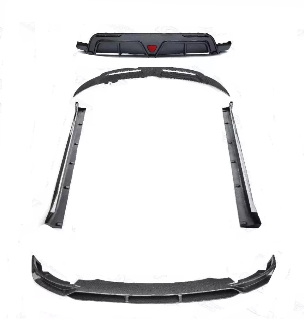 Body Kit Carbon Fiber Suitable Front Rear Lip Side Skirt Rear Wing Assembly for Tesla Model Y Style Car Accessories