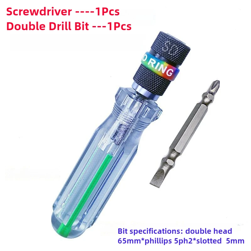 Anku ダブルヘッドドライバー 6.35 ミリメートルダブルヘッド精密ドライバーマイナスプラスレンチ 1/4 ''バッチ家庭用修復ツール