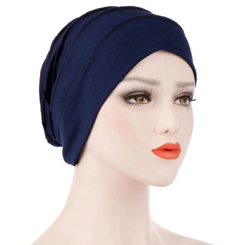 New Pure Color Spring And Autumn Milk Silk Discount Simple Sleeve Muslim Hooded Cap In Stock