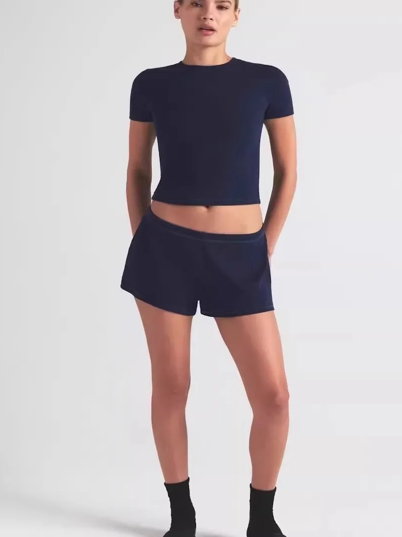 

Новые поступления: Универсальные трикотажные шорты с высокой талией для йоги и спорта, прямого кроя, модные, стройнящие, для онлайн-магазина