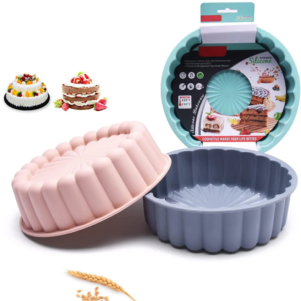 Silicone Round Cake Mold 8 Inch Silicone Cake Pan For Baking Charlotte Cake Pan Baking Strawberry Shortcake Cake Mold DIY