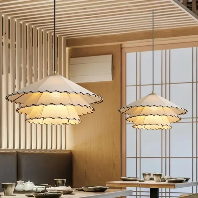 

Japanese Fabric Pendant Lamp Creative Cotton Linen Homestay Tea Room Study Light Clothing Store Bedroom Restaurant Chandelier