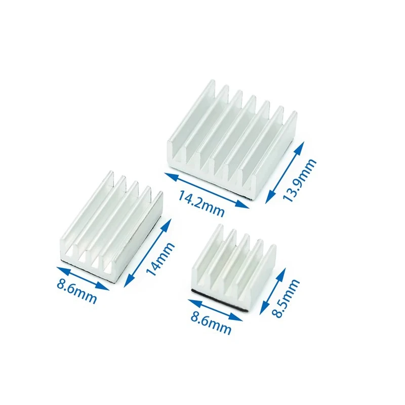 Untuk Raspberry Pi 4 penyerap panas 3 buah Raspberry Pi 4B aluminium Heatsink Radiator Kit pendingin pendingin untuk Raspberry Pi 4 Model B
