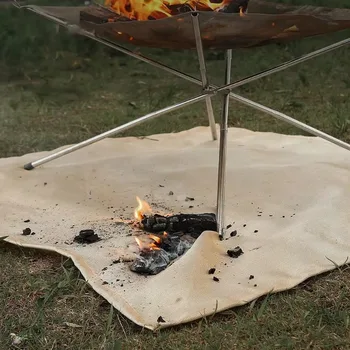 Açık Kamp Yanmaz Kumaş Piknik Barbekü Yalıtım Mat Alev Geciktirici Yüksek Sıcaklık Yangın Battaniyesi Fiberglas Mat