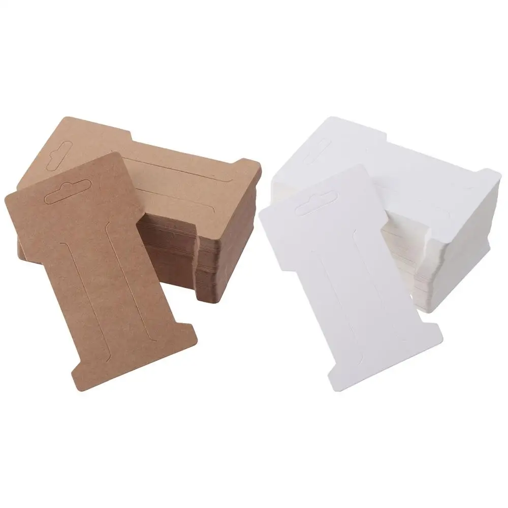 Jewelry Display Paper Hair Clip Bow Display Cards Brown White Hair Bow Clip Holder Cards Hair Accessories Display Holder Cards