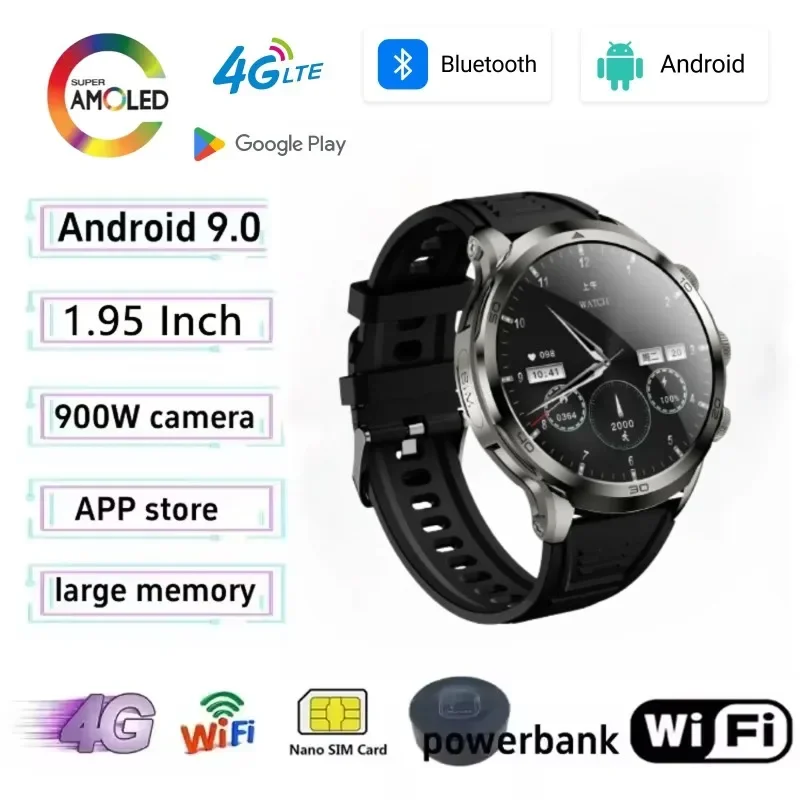 

H19 new 4G/5G full network smartwatch 256GB storage 1.95-inch 720 * 720 widescreen LTE rotating camera SIM card inserted WIFI