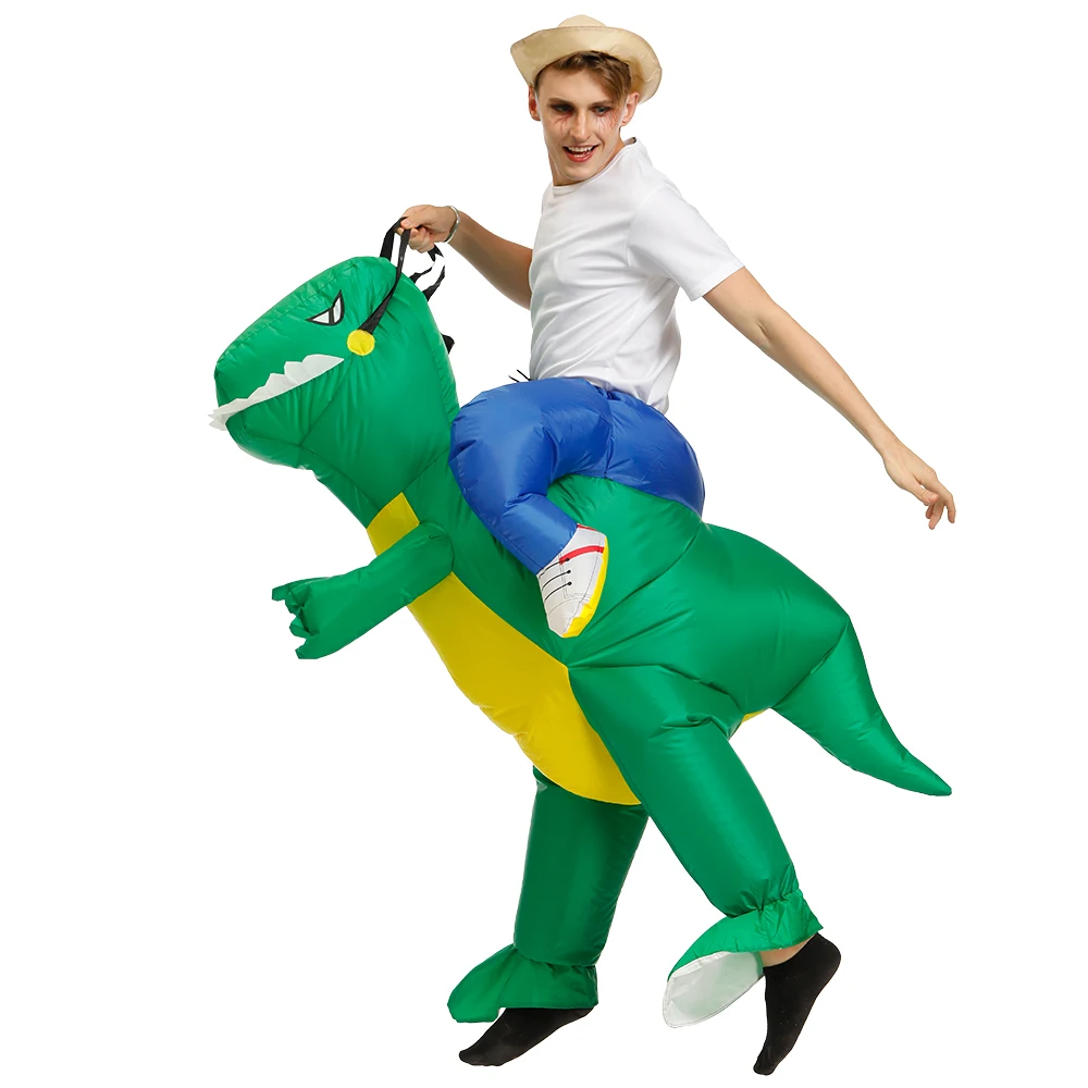 

Adult Green Inflatable Dinosaur Costume Red Dinosaur Halloween Costumes for Man Women Party Fancy Dress Walking Dino Cosplay