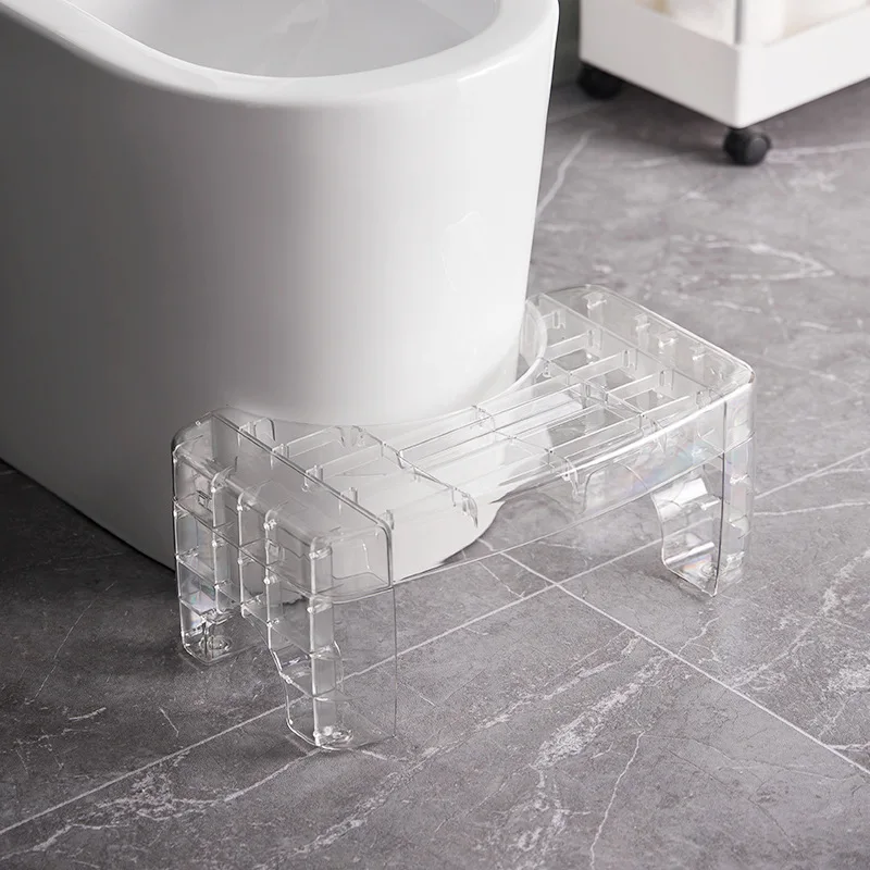 Simple Clear Toilet Stool Footstool Squatting Potty Stool Squatting Pit Toilet Assisted Footstool Bathroom Footstool