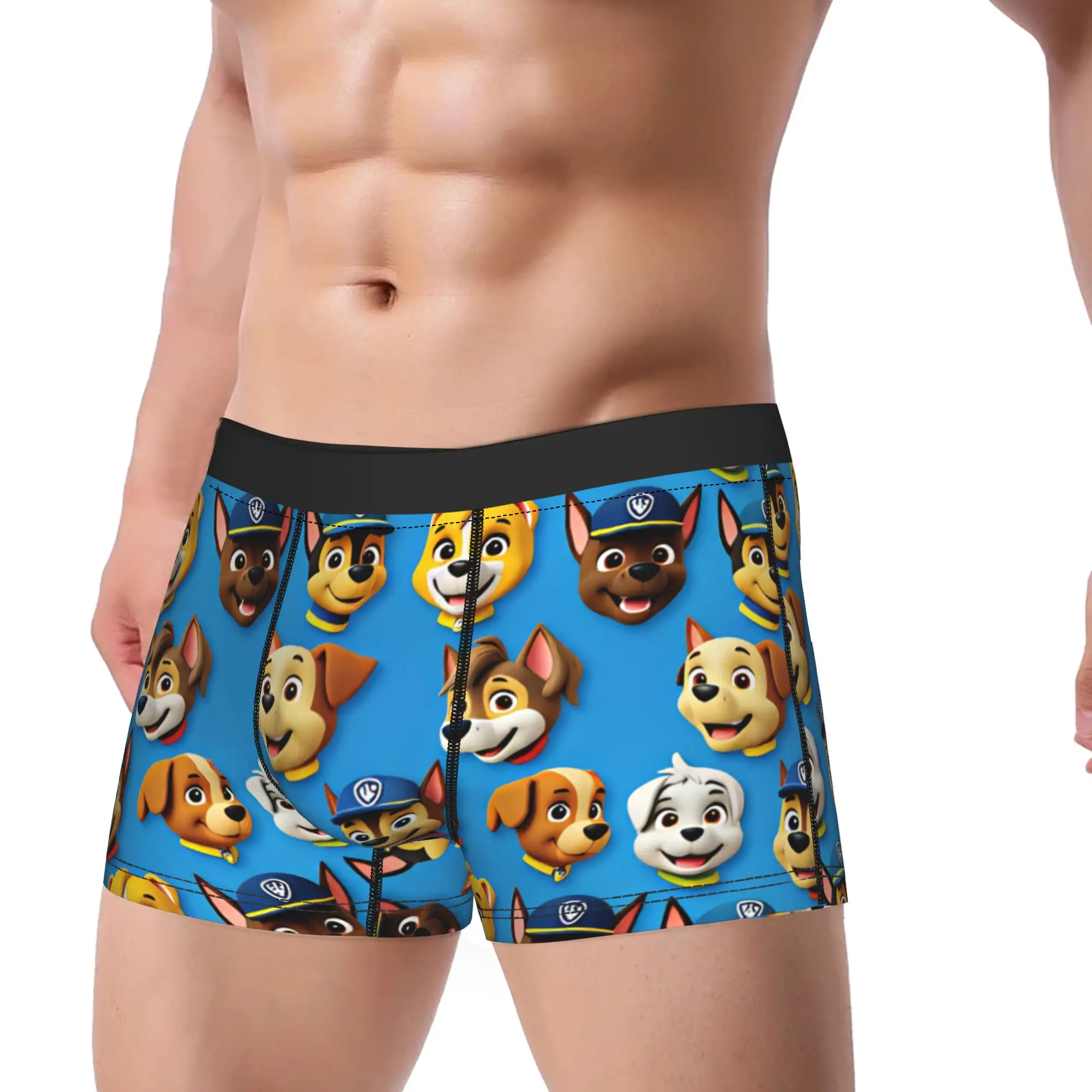 Paw Dogs Puppy Head Portrait Pattern Underwear  Printing Trunk Quality Men Underpants Breathable Boxer Brief Gift Idea