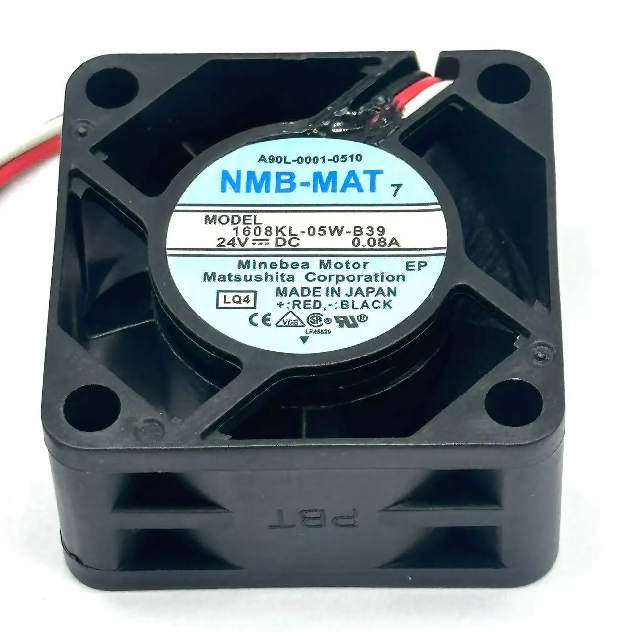 

NMB-MAT 1608KL-05W-B39 LQ4 DC 24V 0.08A 40x40x20mm Server Cooling Fan