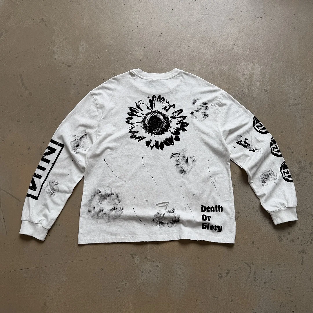 2026 Best Version Saint x NIN Death or Glory Limited Women Men Long Sleeve T shirt Hiphop Oversized Men Cotton T shirt