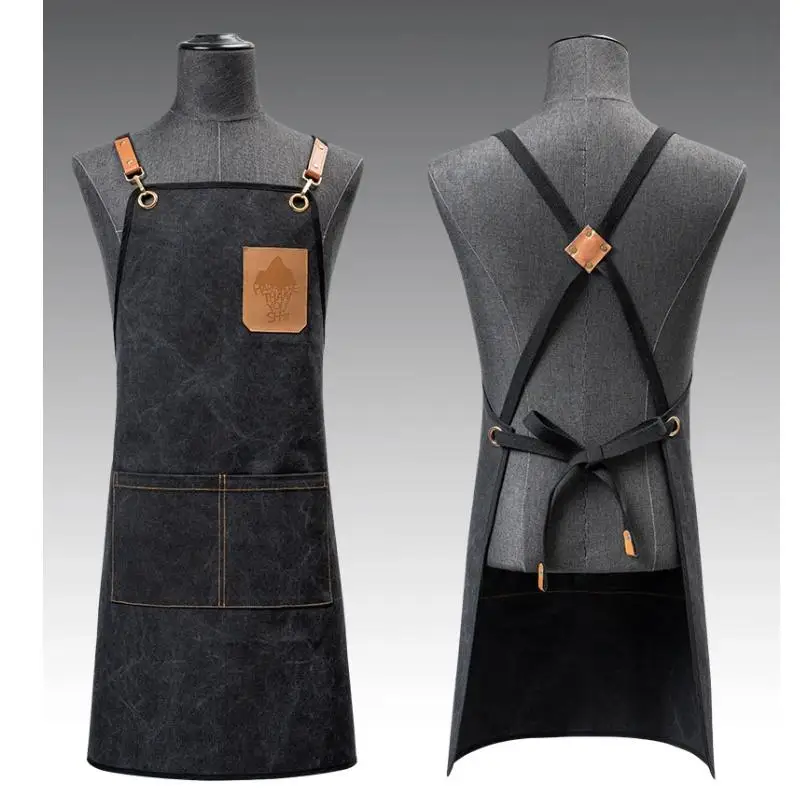 Customized Logo For High-end Coffee Shop Apron Floral Arrangement Fruit Barista Work Clothes Milk Tea Shop Dining Apron Printing