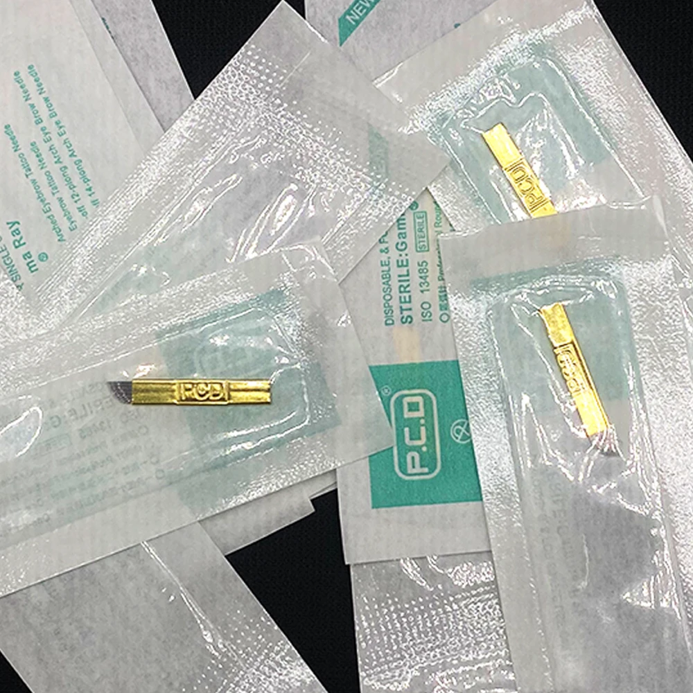12/14/19 Pin PCD Microblading Blades Needle Tebori Professional Piercing Needle 50pcs for Permanent Makeup Machines