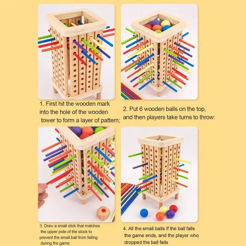 Stick Würfel Spiel Holz Sticks Sozialen Brettspiel Bunte Holz Sticks Spiel Holz Sticks Stapeln Spiel Pädagogisches Spielzeug Vorschule