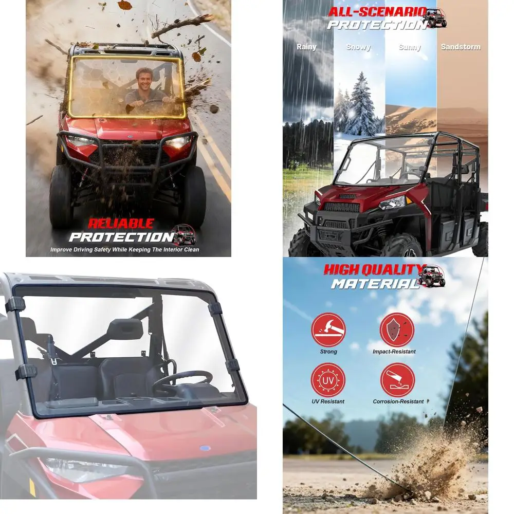 

Ranger XP 1000 Windshield, Ranger Front Full Windshield Compatible with Polaris Ranger XP 1000 2017-2026, Ranger Crew XP 1000/ D