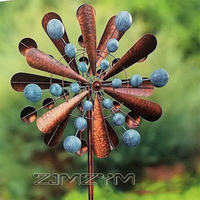 

Metal Rotating Fashion Windmill Wind Spinner With Stake Standing Lawn Flower Pinwheel Outdoor Garden Decor Windmill
