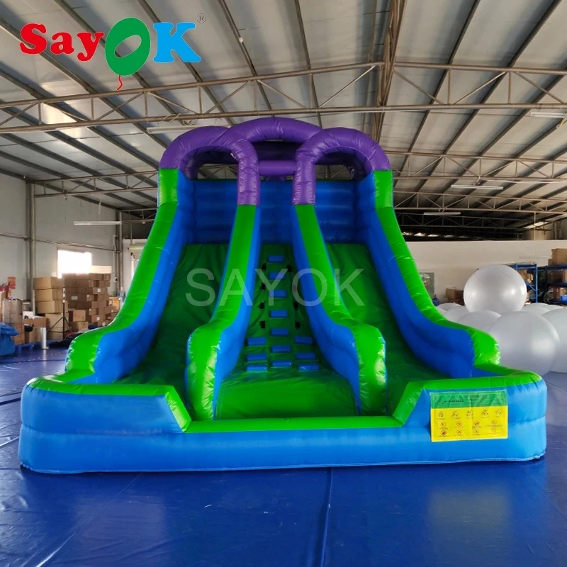 Tobogán inflable con 2 tobogán y escalones para niños, 5x4,5x3,5 mH, para Parque, comercial y hogar