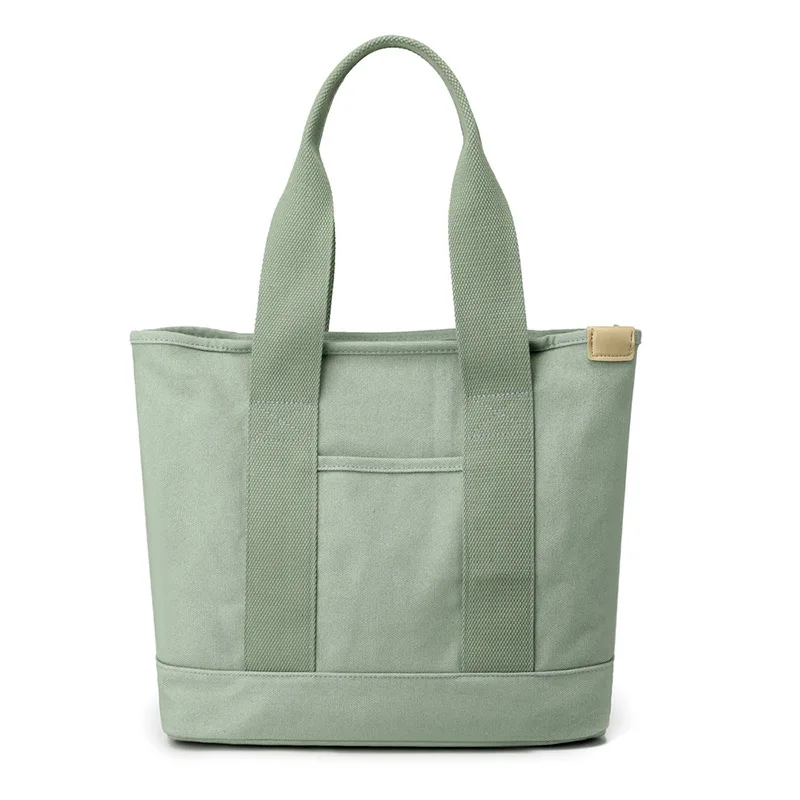 

Simple canvas bag with multiple compartments, three-dimensional tote bag, lightweight carrying, school commuting handbag