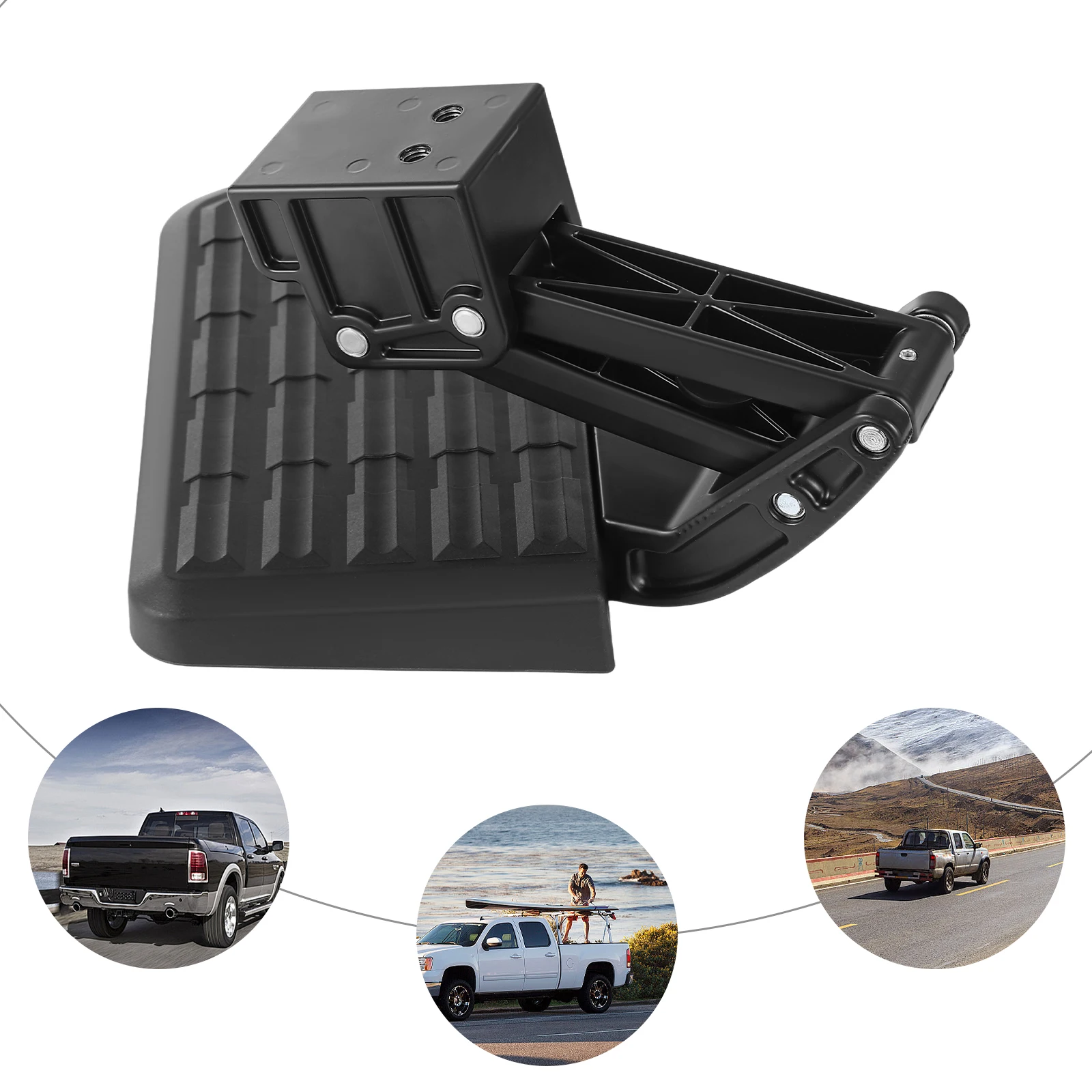 300lbs Flip-Down Bumper Bed Step Durable Bumper Bed Step Reinforced Screws Retractable Truck Bumper Step