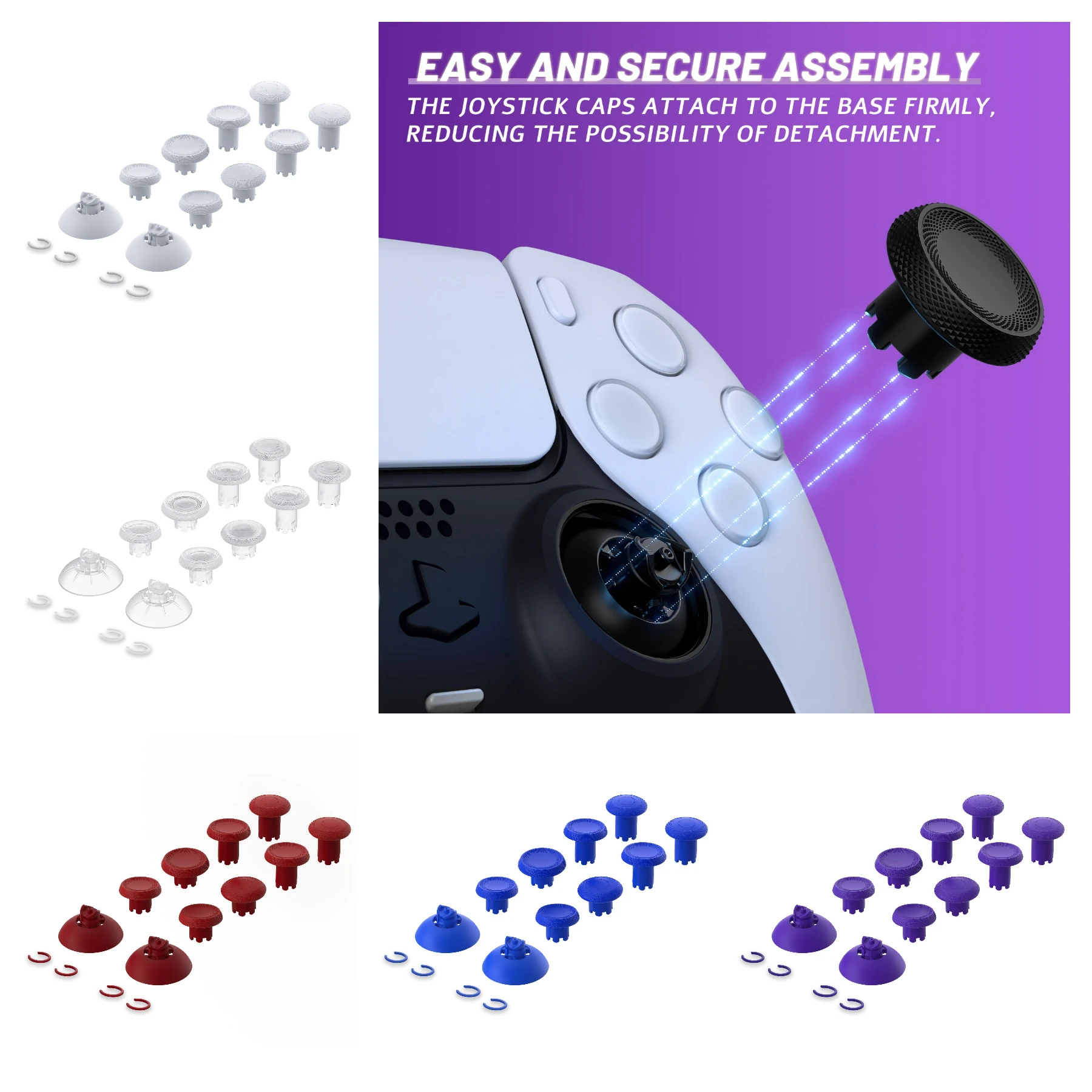 eXtremeRate ThumbsGear V3 Interchangeable Ergonomic Thumbsticks for ps5 Controller, Replacement Analog Thumb Sticks for ps4