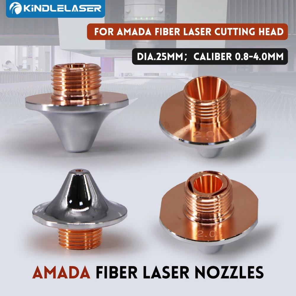 

KINDLELASER OEM Amada Single/Double Layer Nozzles Dia.25mm H20 M12 Caliber 0.8-4.0mm for Fiber Laser Cutting Head