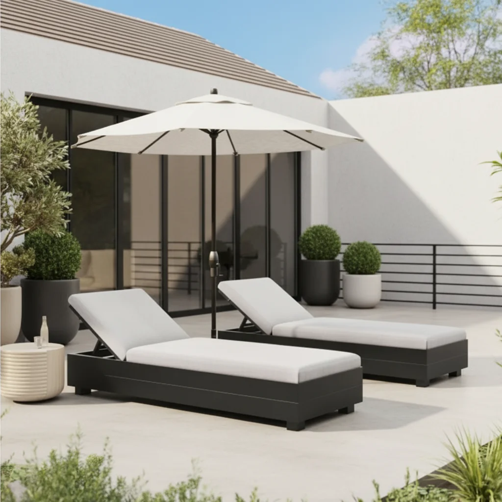 

#Luxury Outdoor Aluminum Furniture Sunbed Beach Outdoor Metal Chaise Lounge