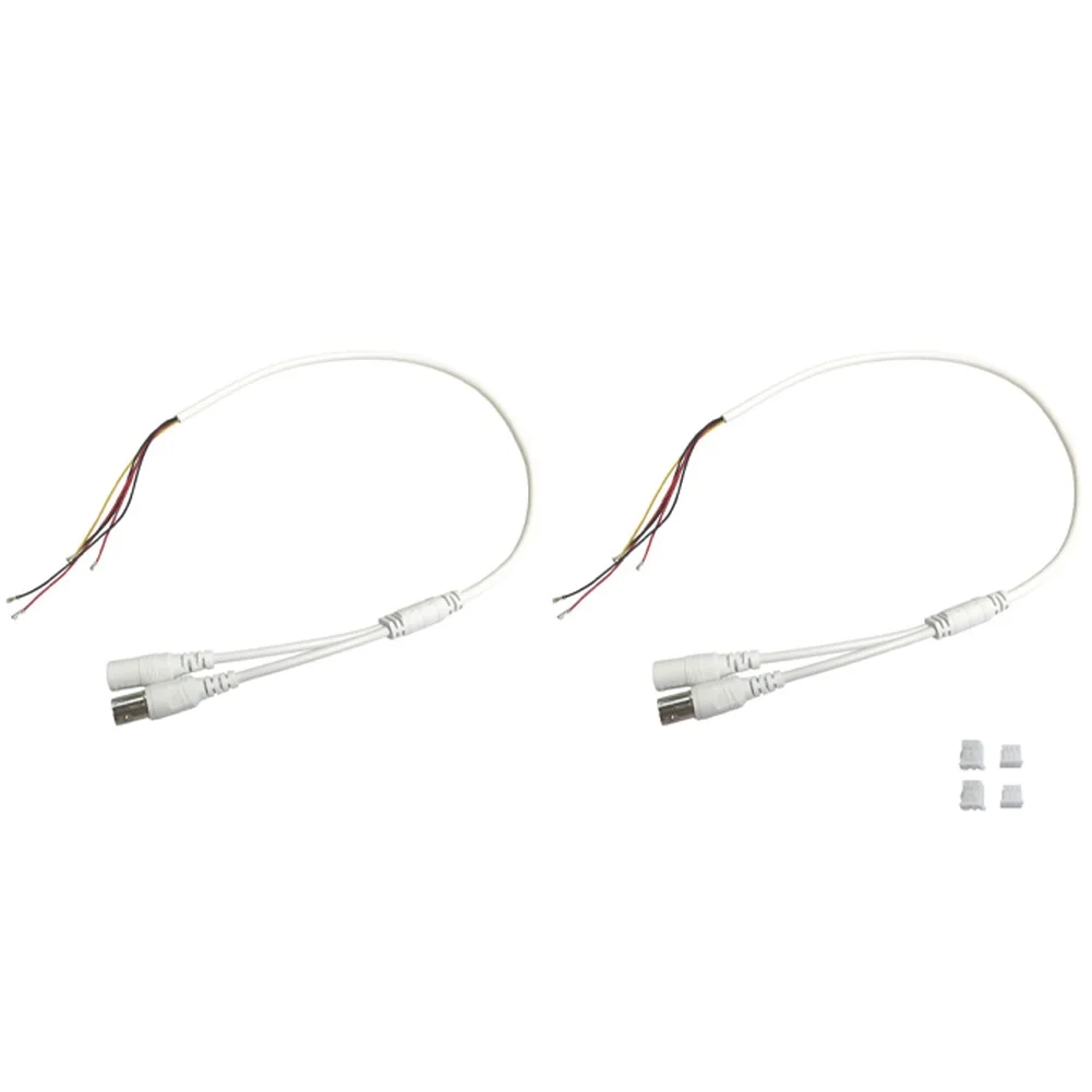 2PCS 60cm Power Video Cable For BNC DC Connector To Stripped Wire For Camera Video Surveillance Accessories