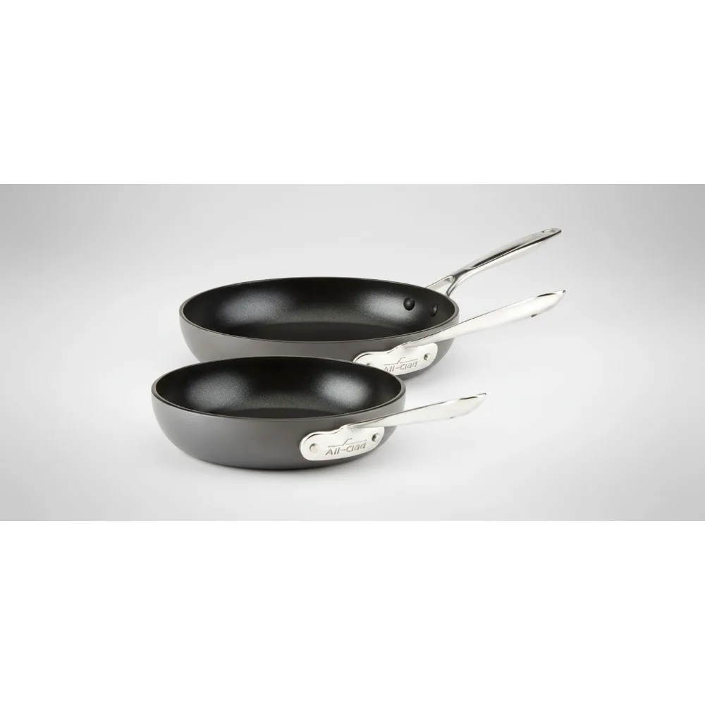 

Набор сковородок премиум-класса с антипригарным покрытием, 2 предмета, 8 и 10 дюймов, индукционный и безопасный для духовки, можно мыть в посудомоечной машине — идеально подходит для домашних повара