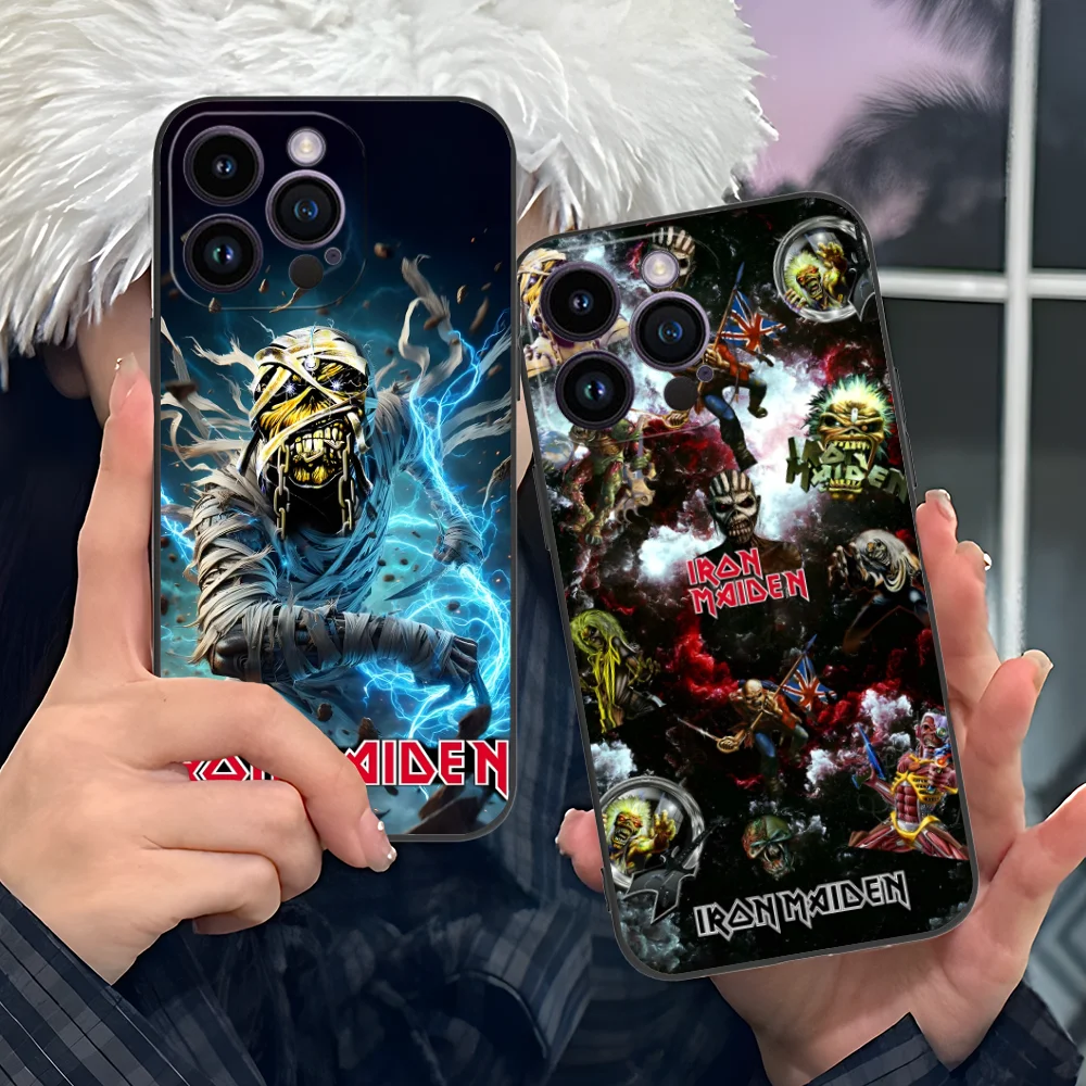 Чехол для мобильного телефона I-Iron-S для iPhone 16, 15, 14, 13, 12, 11 X XR XS 8 7 Pro Max Plus Mini, черный чехол для мобильных телефонов, смартфона