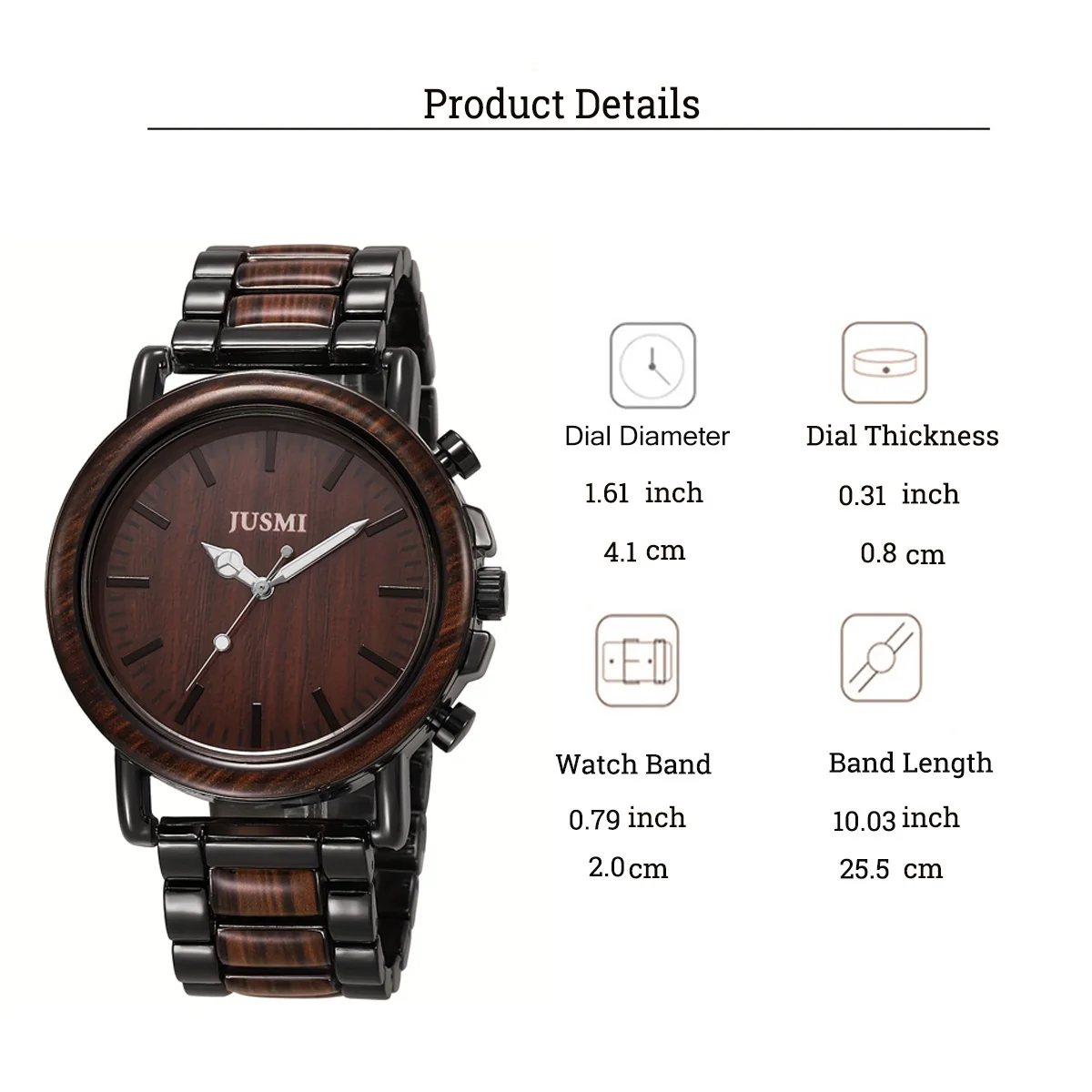 ساعة كوارتز رجالية مميزة من الخشب المتخصص لهدايا عيد الميلاد والهالوين #6