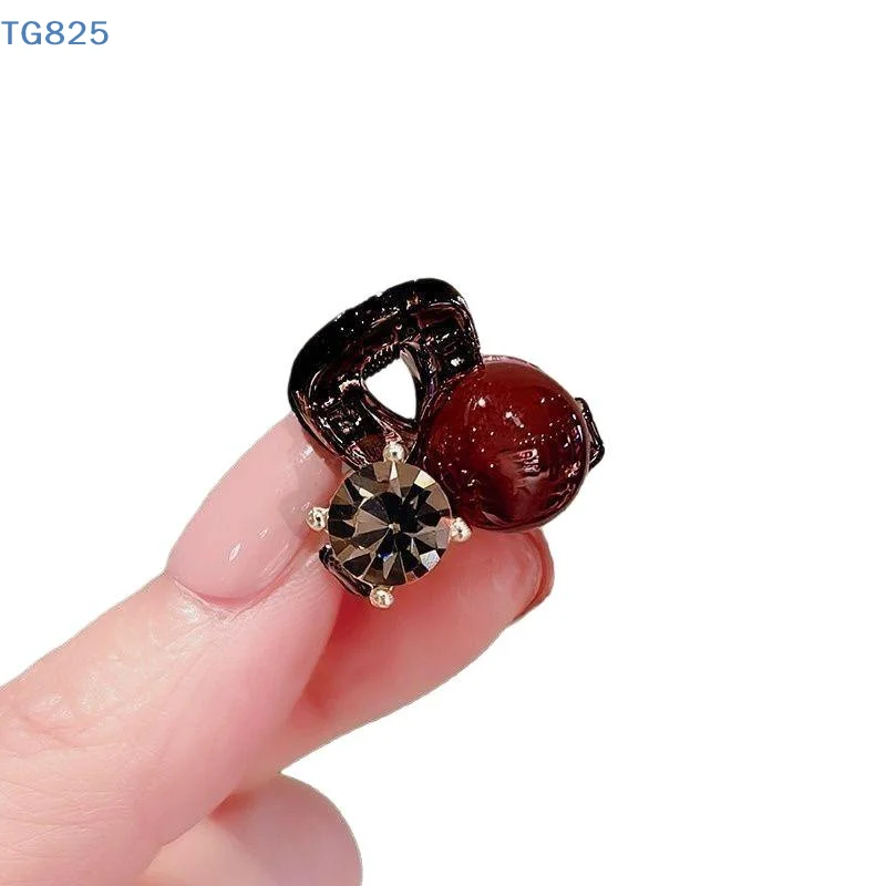 【AN】 Mini pince à cheveux mignonne pour femme, petite pince requin élégante avec strass, barrettes, accessoires pour cheveux